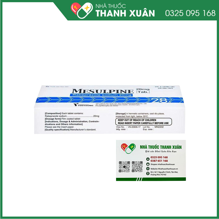 Mesulpine Tab. 20mg điều trị các bệnh lý dạ dày